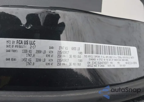 2017 Chrysler Pacifica Touring-L z USA, uszkodzony, nr VIN 2C4RC1BG8HR705077